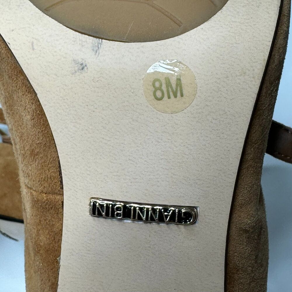 Gianni Bini Heels Womens 8M Brown Suede Strappy Zip Up Block Pump 4" - Picture 8 of 10
